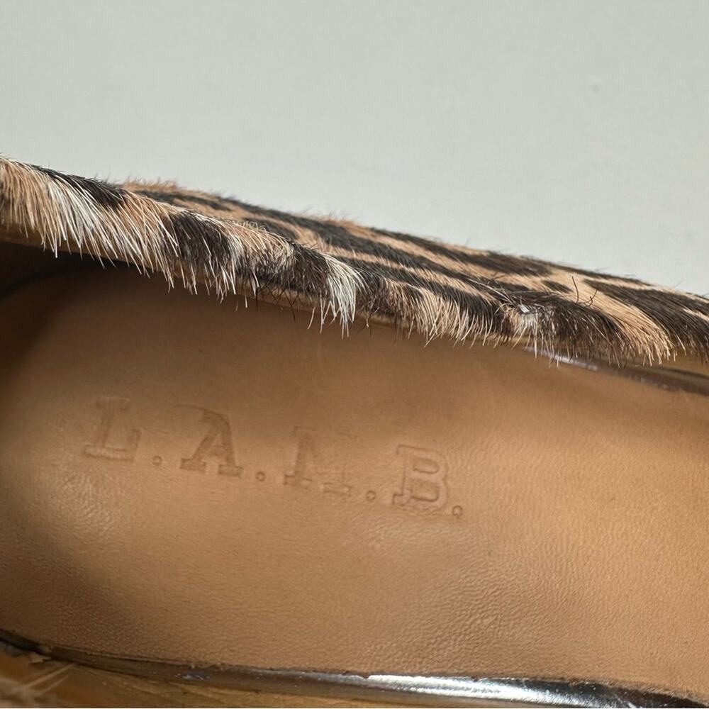L.A.M.B. Women's Size 7 M Leopard Print Calf Hair Leather 'Dorothee' Wedge - Picture 6 of 13